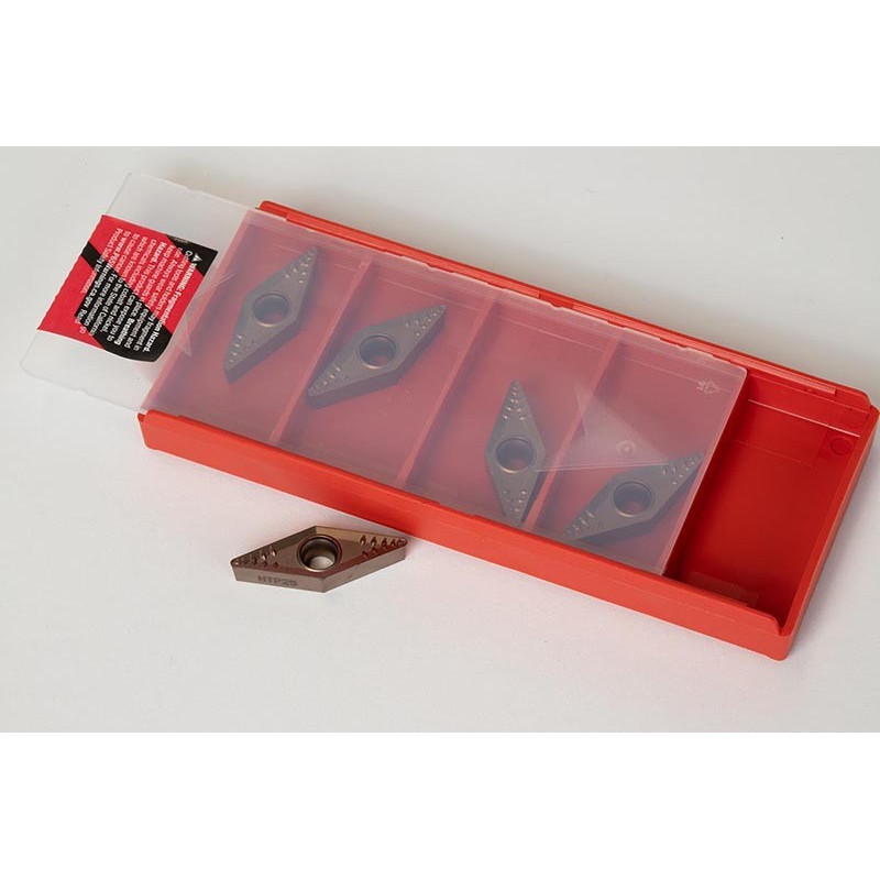 VBMT332-HMP / VBMT160408-HMP, Carbide Turning Insert, 35° Rhombic, Grade HTP25 - Pack of 5