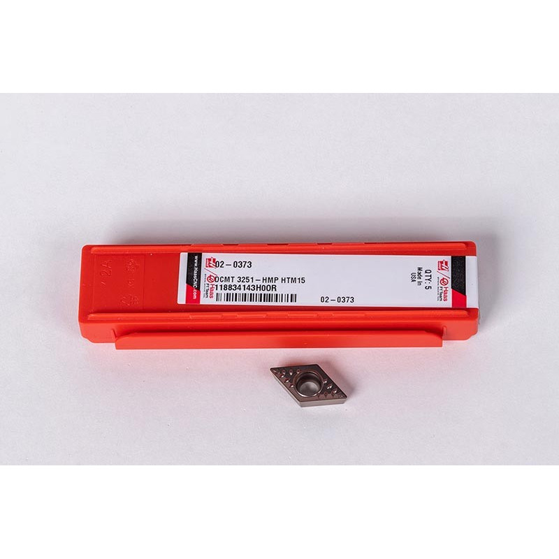 DCMT3251-HMP / DCMT11T304-HMP, Carbide Turning Insert, 55° Rhombic, Grade HTM15 - Pack of 5