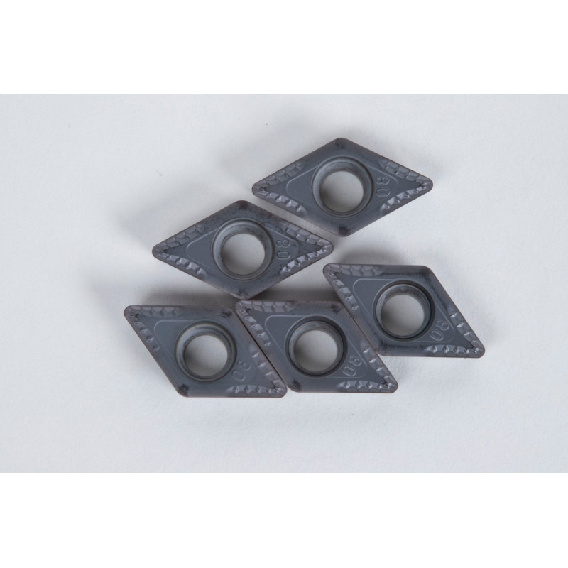 DCMT3252-HMU / DCMT11T308-HMU, Carbide Turning Insert, 55° Rhombic, Grade HTS10 - Pack of 5