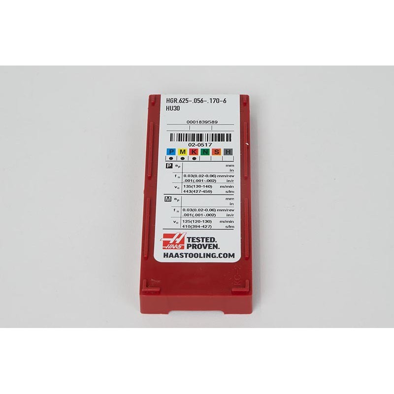 HGR.63-.056-.170-6, Small Carbide Grooving Insert, Size 6, Grade HU30 - Pack of 10