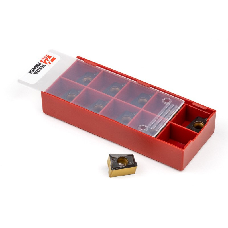 HLNP, Carbide Shell Mill Insert, Rectangle Negative Positive, Grade HMP40C - Pack of 10