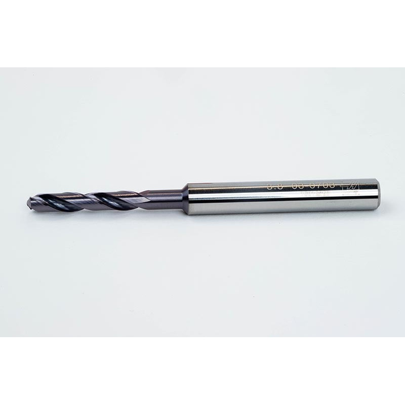 3.8mm Ø Carbide Drill, 6mm Shank x 140° Point Angle x 30° Helix, 3XD, 2 Flute, TiAlN Coated, GP