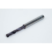 4.3mm Ø Carbide Drill, 6mm Shank x 140° Point Angle x 30° Helix, 3XD, 2 Flute, TiAlN Coated, GP