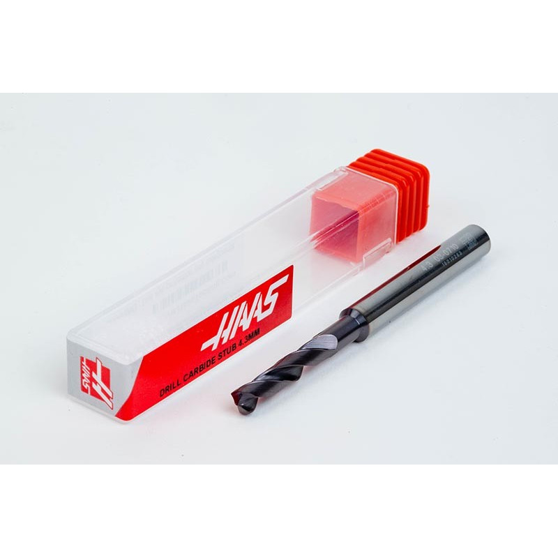 4.3mm Ø Carbide Drill, 6mm Shank x 140° Point Angle x 30° Helix, 3XD, 2 Flute, TiAlN Coated, GP