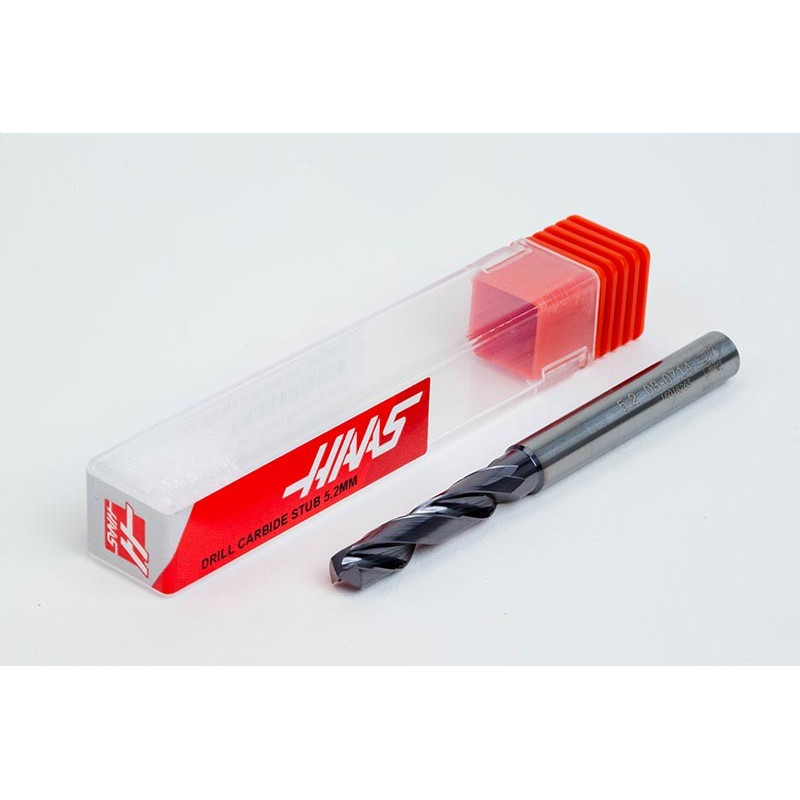 5.2mm Ø Carbide Drill, 6mm Shank x 140° Point Angle x 30° Helix, 3XD, 2 Flute, TiAlN Coated, GP