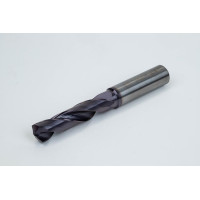 12.2mm Ø Carbide Drill, 14mm Shank x 140° Point Angle x 30° Helix, 3XD, 2 Flute, TiAlN Coated, GP