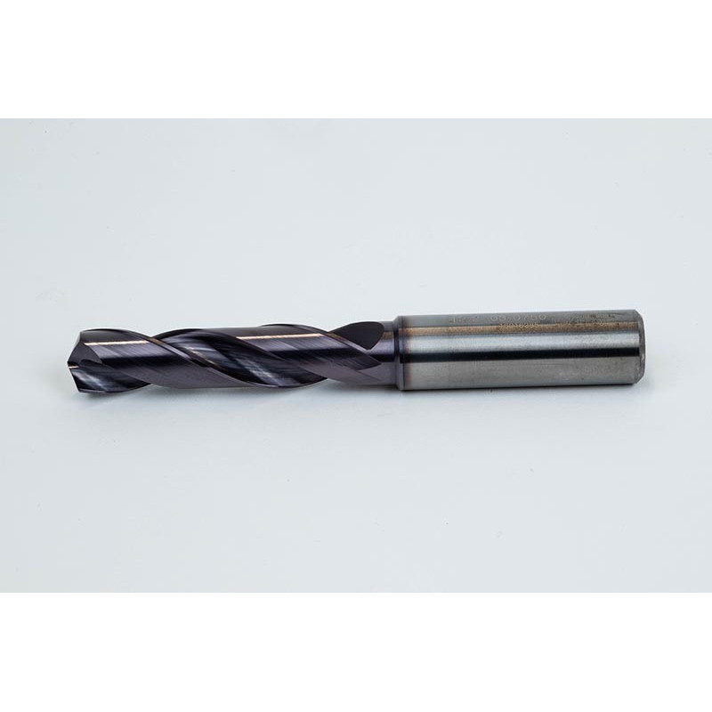 12.2mm Ø Carbide Drill, 14mm Shank x 140° Point Angle x 30° Helix, 3XD, 2 Flute, TiAlN Coated, GP