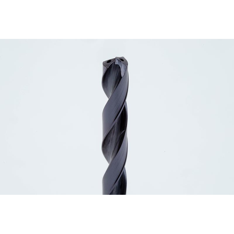 3.9mm Ø Carbide Drill, 6mm Shank x 140° Point Angle x 30° Helix, 8XD, 2 Flute, TiAlN Coated, GP, TSC