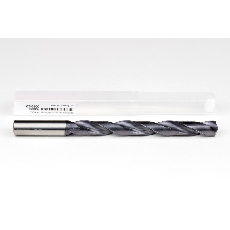 13.7mm Ø Carbide Drill, 14mm Shank x 140° Point Angle x 30° Helix, 8XD, 2 Flute, TiAlN Coated, GP, TSC