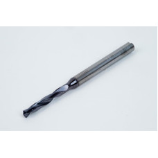 Твердосплавне свердло Ø 2,8 мм, хвостовик 4 мм x кут вершини 140° x спіраль 30°, 5XD, 2 канавки, покриття TiAlN, GP, TSC