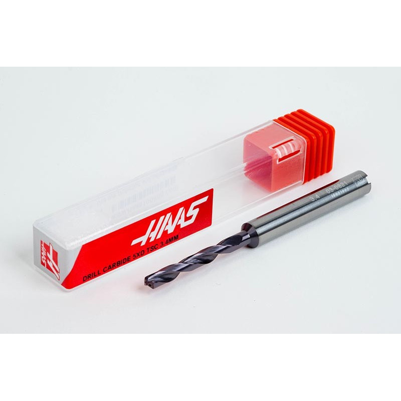 Твердосплавне свердло Ø 3,4 мм, хвостовик 6 мм x кут вершини 140° x спіраль 30°, 5XD, 2 канавки, покриття TiAlN, GP, TSC