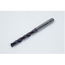 Твердосплавне свердло Ø 5,2 мм, хвостовик 6 мм x кут вершини 140° x спіраль 30°, 5XD, 2 канавки, покриття TiAlN, GP, TSC
