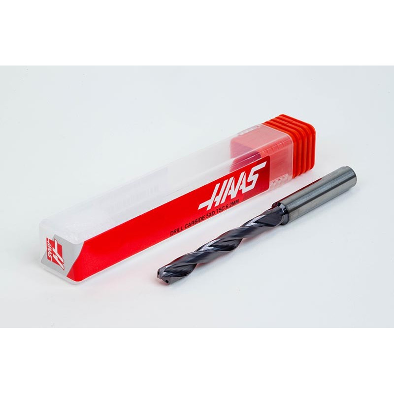 Твердосплавне свердло Ø 6,2 мм, хвостовик 8 мм x кут вершини 140° x спіраль 30°, 5XD, 2 канавки, покриття TiAlN, GP, TSC