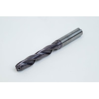 9.3mm Ø Твердосплавное сверло, 10mm хвостовик x 140° Угол при вершине x 30° Угол спирали, 5XD, двухканавочное, с покрытием TiAlN, GP, TSC