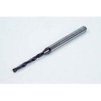 Твердосплавне свердло Ø 2,3 мм, хвостовик 4 мм x кут вершини 140° x спіраль 30°, 5xD, 2 канавки, покриття TiAlN, нержавіюча сталь / нержавіюча сталь, TSC