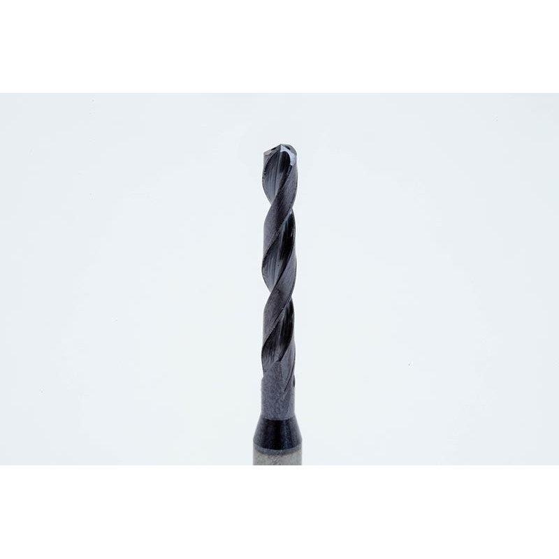 2.8mm Ø Carbide Drill, 4mm Shank x 140° Point Angle x 30° Helix, 5XD, 2 Flute, TiAlN Coated, Inox / SS, TSC
