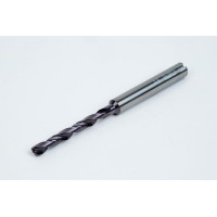 Твердосплавне свердло Ø 3,8 мм, хвостовик 6 мм x кут вістря 140° x спіраль 30°, 5XD, 2 канавки, покриття TiAlN, нержавіюча сталь / нержавіюча сталь, TSC