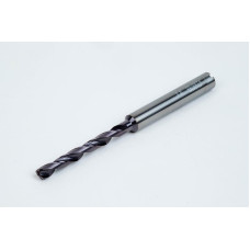 Твердосплавне свердло Ø 3,8 мм, хвостовик 6 мм x кут вістря 140° x спіраль 30°, 5XD, 2 канавки, покриття TiAlN, нержавіюча сталь / нержавіюча сталь, TSC