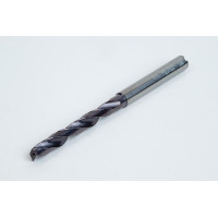 5.2mm Ø Carbide Drill, 6mm Shank x 140° Point Angle x 30° Helix, 5XD, 2 Flute, TiAlN Coated, Inox / SS, TSC