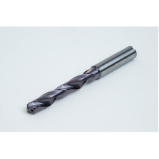 Твердосплавне свердло Ø 8,6 мм, хвостовик 10 мм x кут вістря 140° x спіраль 30°, 5XD, 2 канавки, покриття TiAlN, нержавіюча сталь / нержавіюча сталь, TSC