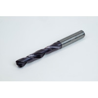 Твердосплавне свердло Ø 9,3 мм, хвостовик 10 мм x кут вістря 140° x спіраль 30°, 5XD, 2 канавки, покриття TiAlN, нержавіюча сталь / нержавіюча сталь, TSC