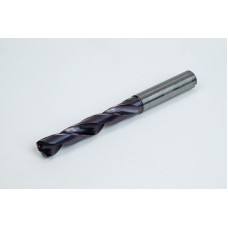 Твердосплавне свердло Ø 9,3 мм, хвостовик 10 мм x кут вістря 140° x спіраль 30°, 5XD, 2 канавки, покриття TiAlN, нержавіюча сталь / нержавіюча сталь, TSC
