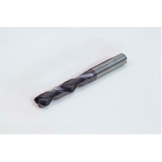 Твердосплавне свердло Ø 9,8 мм, хвостовик 10 мм x кут вістря 140° x спіраль 30°, 5XD, 2 канавки, покриття TiAlN, нержавіюча сталь / нержавіюча сталь, TSC