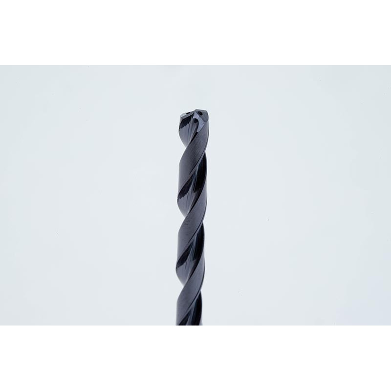 2.8mm Ø Carbide Drill, 4mm Shank x 140° Point Angle x 30° Helix, 8XD, 2 Flute, TiAlN Coated, Inox / SS, TSC
