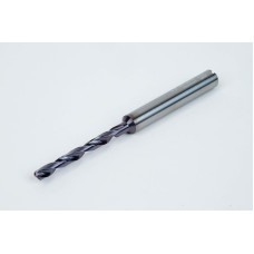 Твердосплавне свердло Ø 3,3 мм, хвостовик 6 мм x кут вістря 140° x спіраль 30°, 8XD, 2 канавки, покриття TiAlN, нержавіюча сталь / нержавіюча сталь, TSC