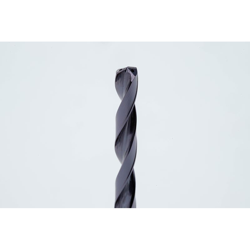 3.3mm Ø Carbide Drill, 6mm Shank x 140° Point Angle x 30° Helix, 8XD, 2 Flute, TiAlN Coated, Inox / SS, TSC