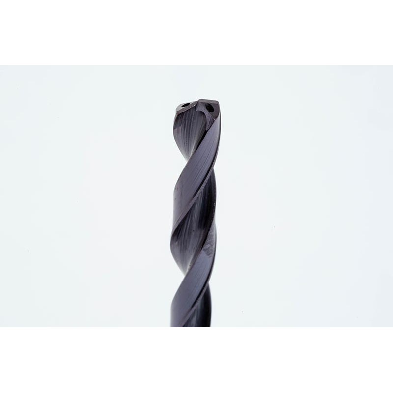 3.8mm Ø Carbide Drill, 6mm Shank x 140° Point Angle x 30° Helix, 8XD, 2 Flute, TiAlN Coated, Inox / SS, TSC