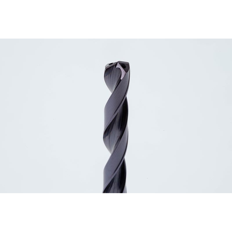 3.9mm Ø Carbide Drill, 6mm Shank x 140° Point Angle x 30° Helix, 8XD, 2 Flute, TiAlN Coated, Inox / SS, TSC