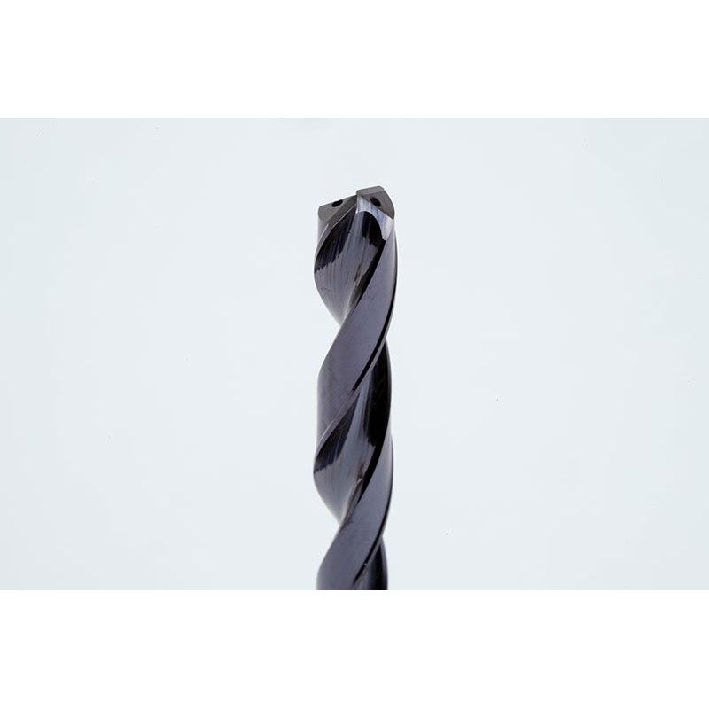 5.2mm Ø Carbide Drill, 6mm Shank x 140° Point Angle x 30° Helix, 8XD, 2 Flute, TiAlN Coated, Inox / SS, TSC