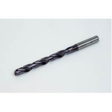 Твердосплавне свердло Ø 9,4 мм, хвостовик 10 мм x кут вістря 140° x спіраль 30°, 8XD, 2 канавки, покриття TiAlN, нержавіюча сталь / нержавіюча сталь, TSC
