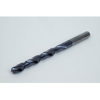 Твердосплавне свердло Ø 9,9 мм, хвостовик 10 мм x кут вістря 140° x спіраль 30°, 8XD, 2 канавки, покриття TiAlN, нержавіюча сталь / нержавіюча сталь, TSC