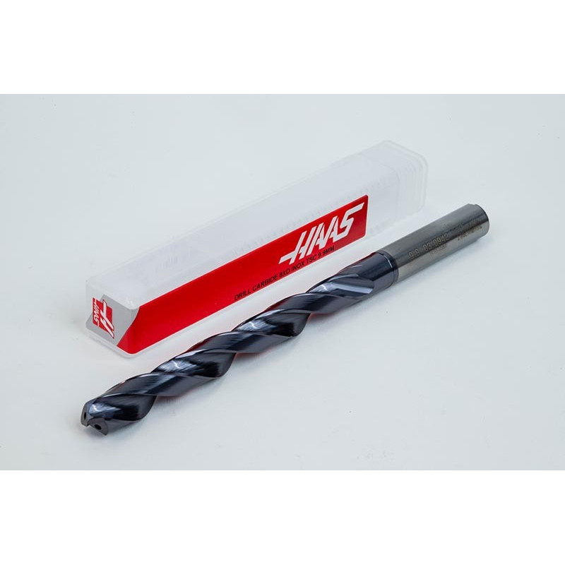 Твердосплавне свердло Ø 9,9 мм, хвостовик 10 мм x кут вістря 140° x спіраль 30°, 8XD, 2 канавки, покриття TiAlN, нержавіюча сталь / нержавіюча сталь, TSC