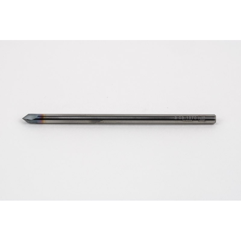 3mm Dia. 45° Carbide Chamfer Mill, 2 Flute, TiCN Coated, 1.5mm LOC x 60mm Overall Length, HSAM1