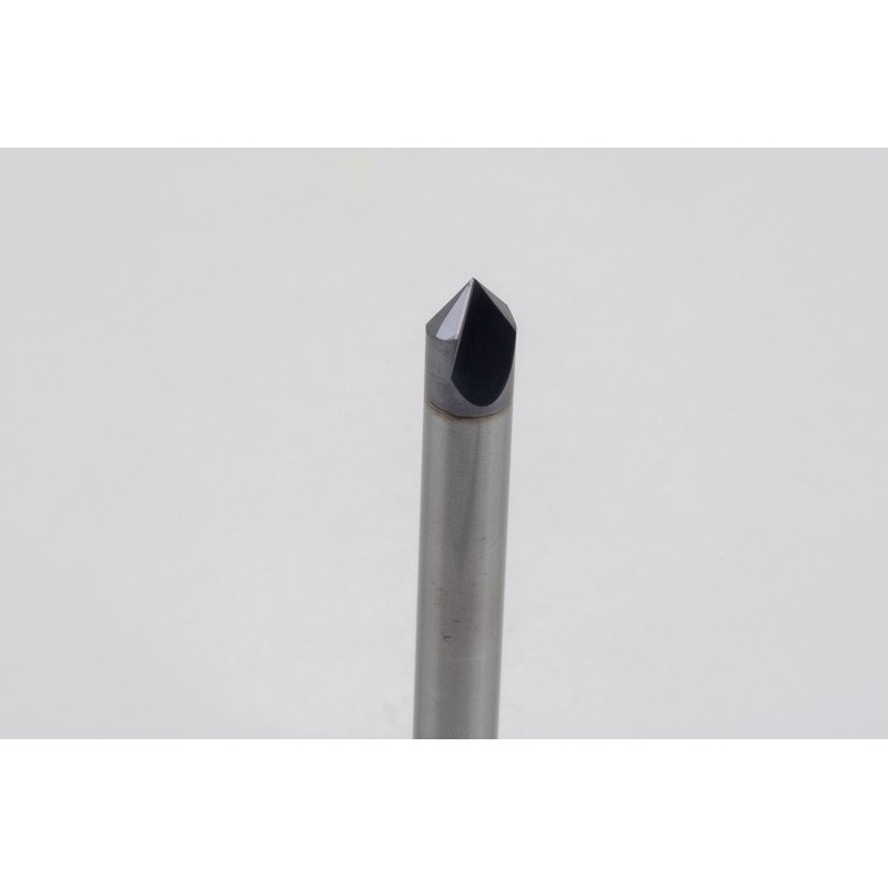 6mm Dia. 45° Carbide Chamfer Mill, 2 Flute, TiCN Coated, 3mm LOC x 60mm Overall Length, HSAM1
