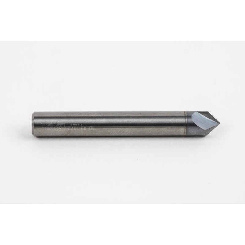 10mm Dia. 45° Carbide Chamfer Mill, 2 Flute, TiCN Coated, 5mm LOC x 75mm Overall Length, HSAM1