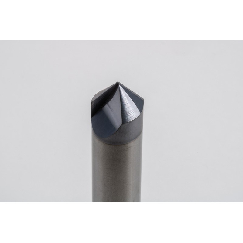 16mm Dia. 45° Carbide Chamfer Mill, 2 Flute, TiCN Coated, 8mm LOC x 100mm Overall Length, HSAM1