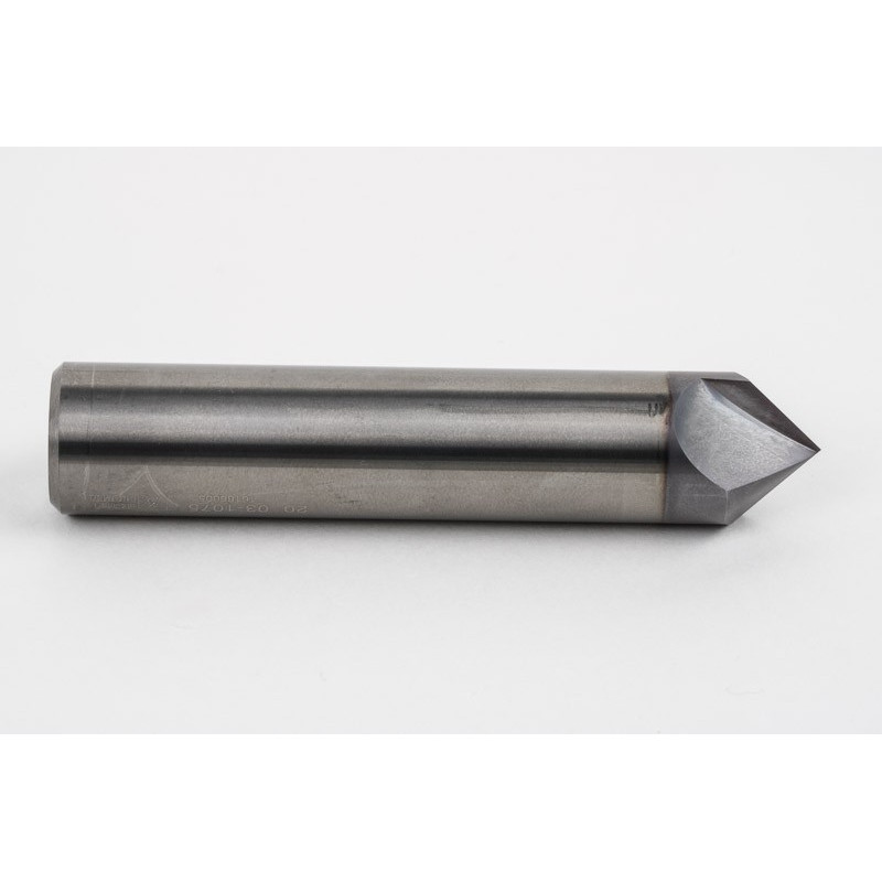 20mm Dia. 45° Carbide Chamfer Mill, 2 Flute, TiCN Coated, 10mm LOC x 100mm Overall Length, HSAM1