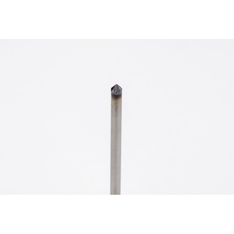 3mm Dia. 45° Carbide Chamfer Mill, 4 Flute, TiAlN Coated, 1.5mm LOC x 60mm Overall Length, HSPM1