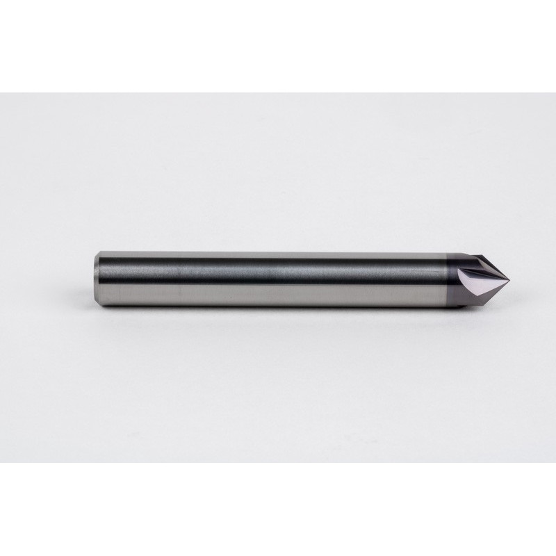 10mm Dia. 45° Carbide Chamfer Mill, 4 Flute, TiAlN Coated, 5mm LOC x 75mm Overall Length, HSPM1