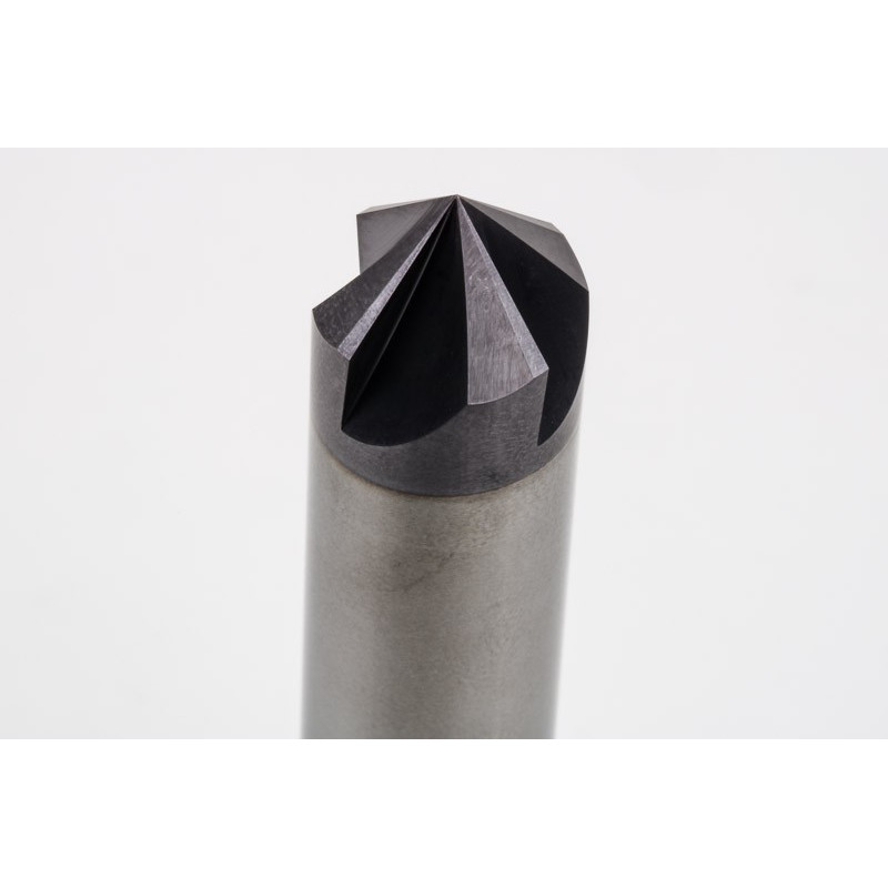16mm Dia. 45° Carbide Chamfer Mill, 4 Flute, TiAlN Coated, 8mm LOC x 100mm Overall Length, HSPM1