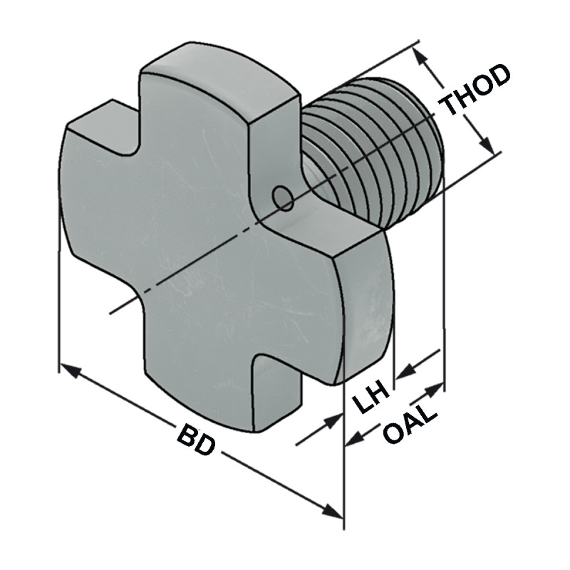 Retaining screws DIN 6367 M12 with drill through for coolant