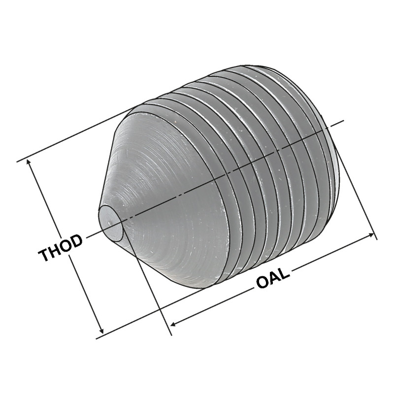 Clamping screws M10x1x14 with cone point for boring holders D= 16 / 20 mm