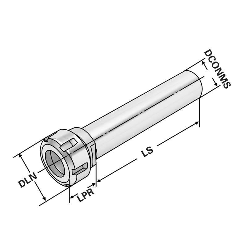 Collet chuck with straight shank ER16 - 1/10 - 143 | Ø = 16