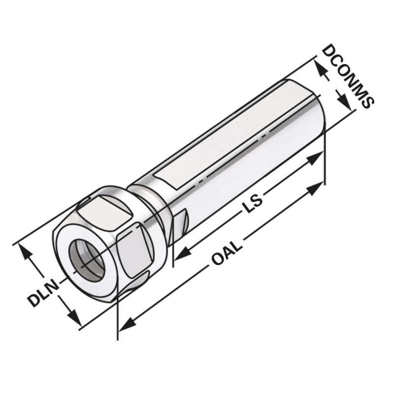 Collet chuck with straight shank ER11 - 1/07 - 70 | Ø = 20