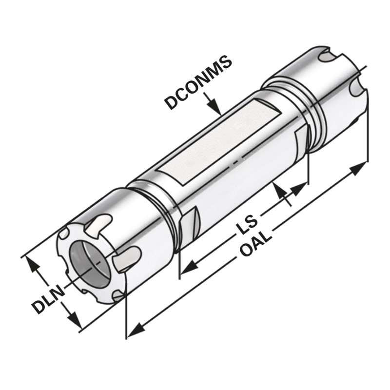 Double collet holder with Mini nut ER16 - 1/10 - 70 | Ø = 20