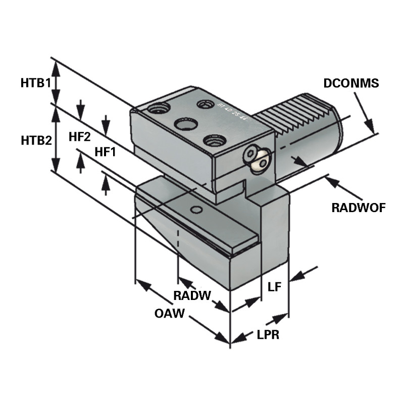 Radial tool holder - form B1 right short B1 - 16 x 12 x 24